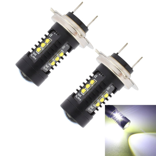 2 PCS MZ 10W 1080LM 5500K H7 12 XB-D LED Feux antibrouillard avant de voiture Feux antibrouillard de voiture Feux de jour automatiques, DC 12-24V (lumière blanche)
