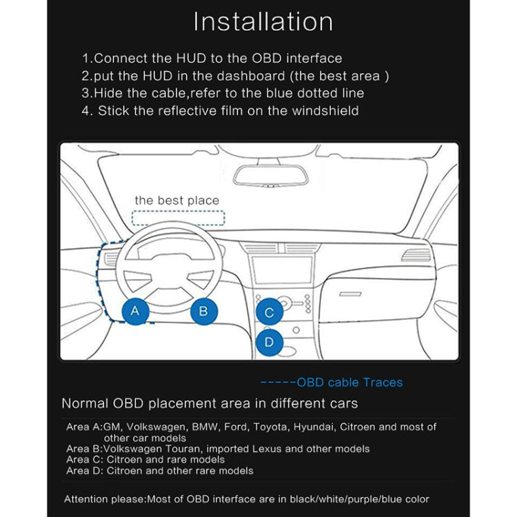 D5000 OBD2 5 inch Vehicle-mounted Head Up Display Security System, Support Car Speed / Engine Revolving Speed Display / Water Temperature / Battery Voltage / Detection and Elimination Fault Code - Head Up Display System by buy2fix | Online Shopping UK | buy2fix