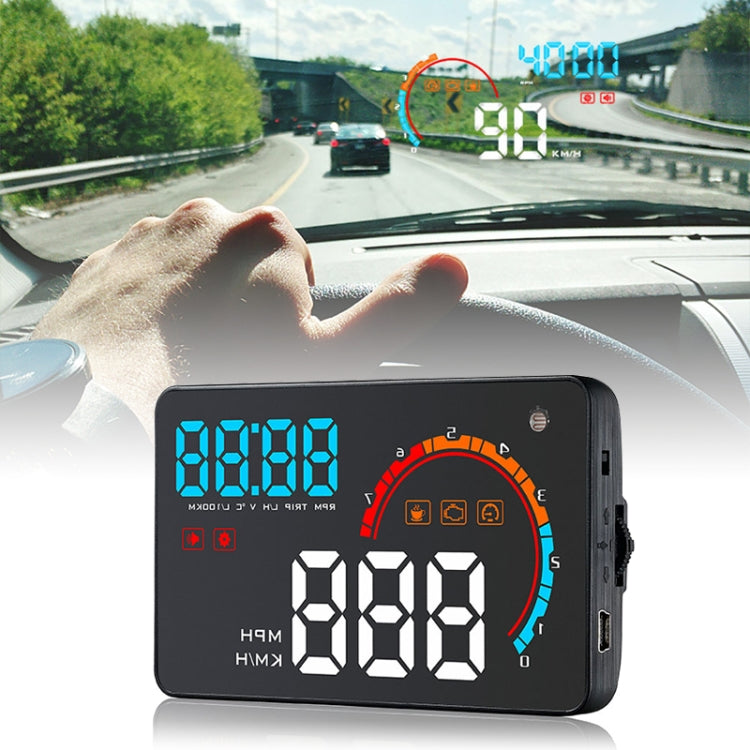 D2500 OBD2+GPS 4 inch Vehicle-mounted Head Up Display Security System, Support Car Speed / Engine Revolving Speed Display / Water Temperature / Battery Voltage / Running Speed & Direction & Distance - Head Up Display System by buy2fix | Online Shopping UK | buy2fix