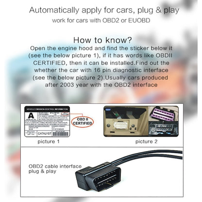 T100 OBD2 4 inch Vehicle-mounted Head Up Display Security System, Support Car Speed / Engine Revolving Speed Display / Instantaneous Fuel Consumption / Detection and Elimination Fault Code - Head Up Display System by buy2fix | Online Shopping UK | buy2fix