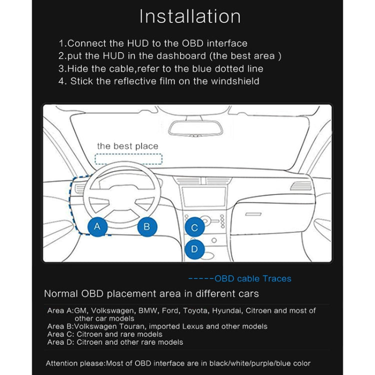 T100 OBD2 4 inch Vehicle-mounted Head Up Display Security System, Support Car Speed / Engine Revolving Speed Display / Instantaneous Fuel Consumption / Detection and Elimination Fault Code - Head Up Display System by buy2fix | Online Shopping UK | buy2fix