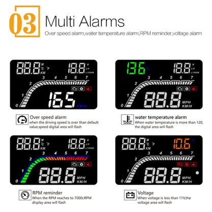 T100 OBD2 4 inch Vehicle-mounted Head Up Display Security System, Support Car Speed / Engine Revolving Speed Display / Instantaneous Fuel Consumption / Detection and Elimination Fault Code - Head Up Display System by buy2fix | Online Shopping UK | buy2fix