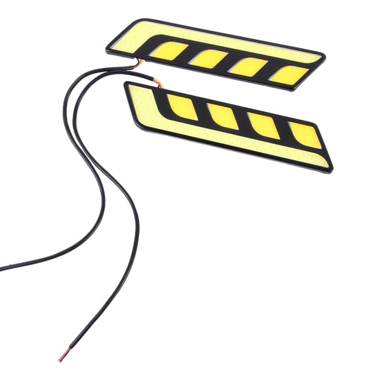 2 PCS DC 12V 10W 800LM 5500K Car DRL Daytime Running Lights Lamp,Cable Length:25cm(White Light + Yellow Light) by buy2fix