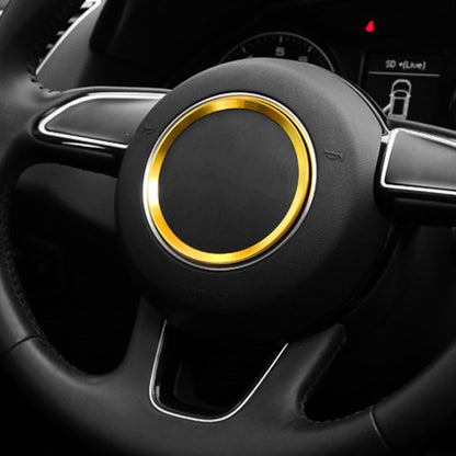 Car Auto Steering Wheel Ring Cover Trim Sticker Decoration for Audi A4L / A3 / A5 2017-2019(Gold) by buy2fix