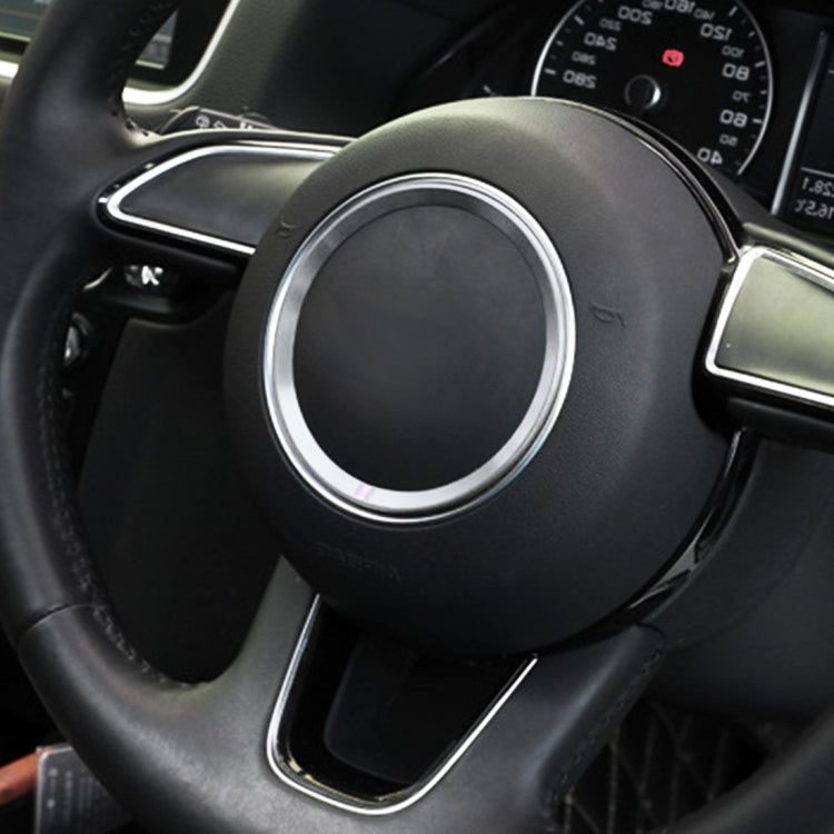 Car Auto Steering Wheel Ring Cover Trim Sticker Decoration for Audi A4L / A3 / A5 2017-2019(Silver) by buy2fix