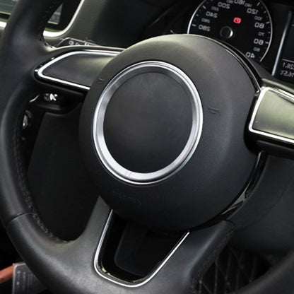 Car Auto Steering Wheel Ring Cover Trim Sticker Decoration for Audi A4L / A3 / A5 2017-2019(Silver) by buy2fix