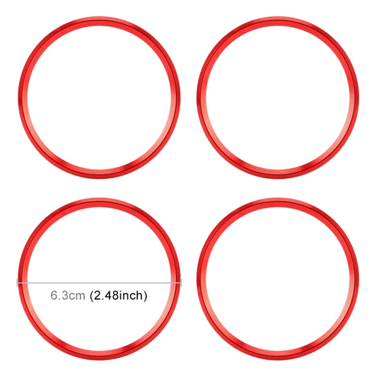 4 PCS Car Metal Wheel Hub Decoration Ring for BMW 5 Series 2018 (Red) by buy2fix