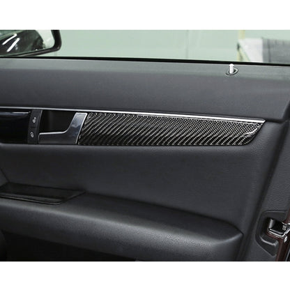 4 PCS Car Door Panel Carbon Fiber Decorative Sticker for Mercedes-Benz W204 2007-2013 by buy2fix