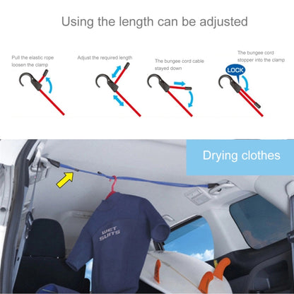 Reusable Car Fastening Rope Car Adjustable Elastic Rope Trunk Storage Hooks Strap Fastening Vehicle Fastening Rope, Length: 1.2m(Black) - Auto Fastener & Clips by buy2fix | Online Shopping UK | buy2fix