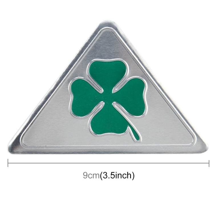 Four Leaf Clover Herb Luck Symbol Aluminum Slim Triangle Badge Emblem Labeling Sticker Styling Car Dashboard  Decoration - Decorative Sticker by buy2fix | Online Shopping UK | buy2fix