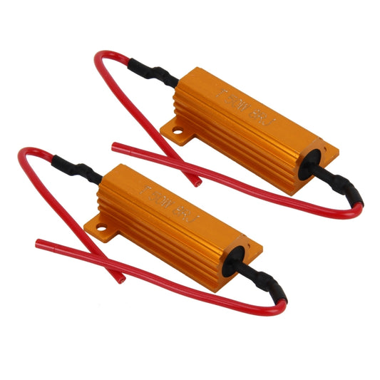 2 PCS Car Canbus Error Canceller Decoder Load Resistor LED 50W 8 Ohm No Blinking Decoder by buy2fix