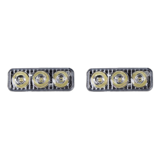 2 PCS DC 12V 6W 400 LM 6000K Tri Circular Car DRL Daytime Running White Lights Lamp, Cable Length: 50cm by buy2fix
