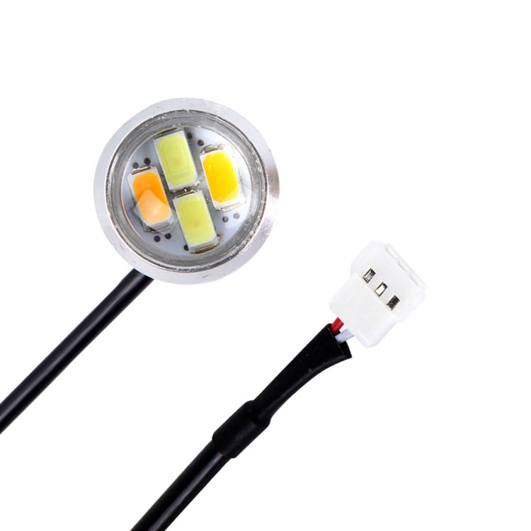 10 PCS 20W 4 LEDs SMD 5630 White Light + Yellow Light Daytime Running Light Turn Light Eagle Eye Light, DC 12V, Cable Length: 90cm(Silver) - Eagle Eye Lamps by buy2fix | Online Shopping UK | buy2fix