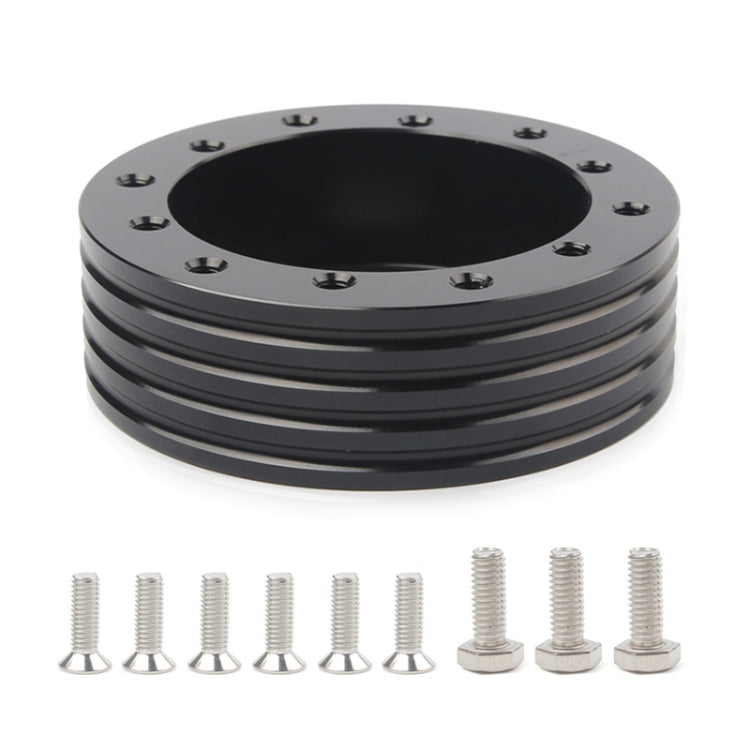 Car Hub for 6-Hole to 3-Hole Steering Wheel Adapter Boss Kit Steering Wheel Spacer Bolts (Black) by buy2fix
