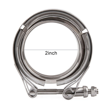 2 inch Car Turbo Exhaust Downpipe V-Band Clamp Stainless Steel 304 Flange Clamp by buy2fix