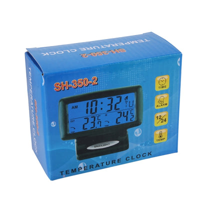 SH-350-2 Multi-Function Digital Temperature Thermometer Alarm Clock LCD Monitor Battery Meter Detector Display - In Car by buy2fix | Online Shopping UK | buy2fix