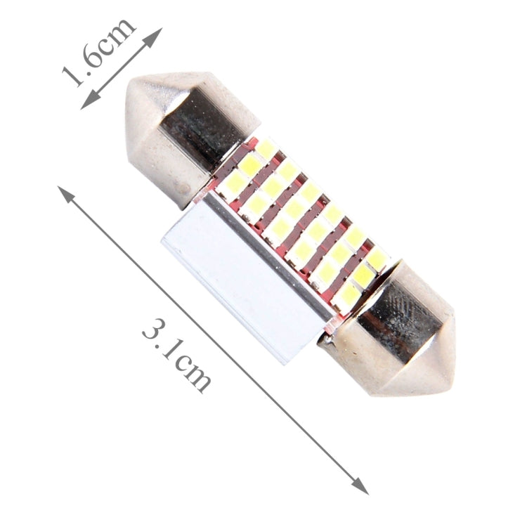 2 PCS DC 12V 3W 31MM Bicuspid Car Door Lamps Registration Mark light Dashboard Dome Door Lights LED Reading Lamp with 18 LED SMD 3014 Lights White - Dome Lights by buy2fix | Online Shopping UK | buy2fix