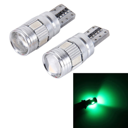 2PCS T10 3W 6 SMD 5630 LED Error-Free Canbus Car Clearance Lights Lamp, DC 12V(Green Light) - Clearance Lights by buy2fix | Online Shopping UK | buy2fix