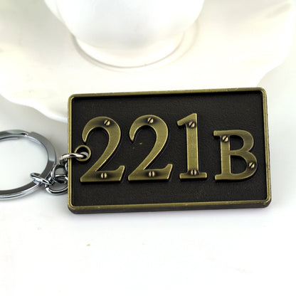 Detective Sherlock 221B Key Chain Car Key Ring Multi-functional Tool Key Holder Key Chains Rings Holder Pendant  Auto Parts(Gold) - Key Rings by buy2fix | Online Shopping UK | buy2fix