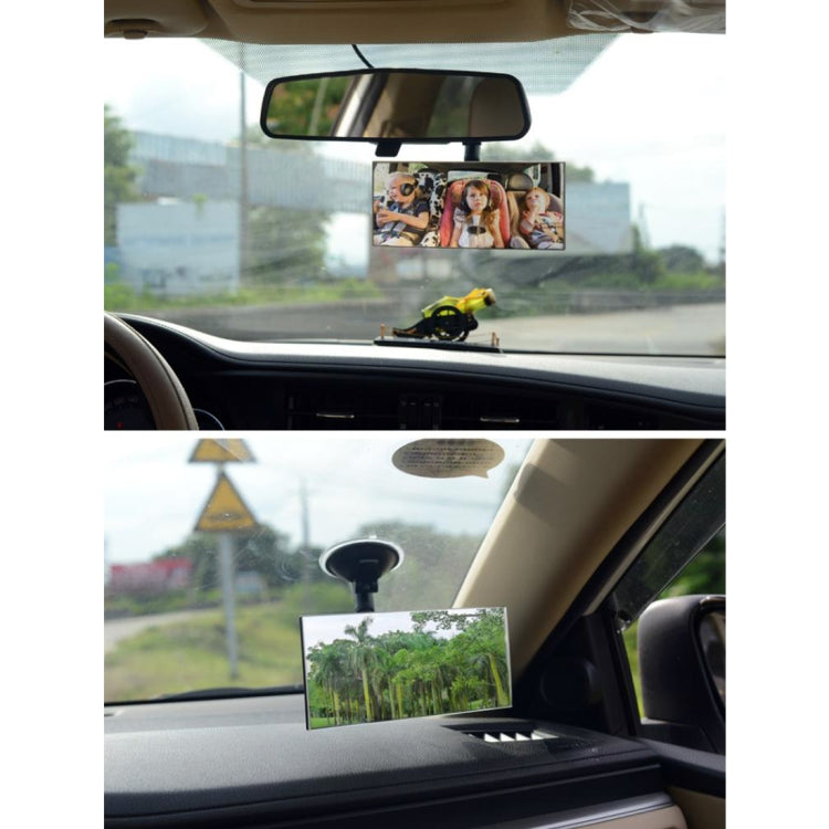 360 Degree Car Adjustable Interior Windshield Rectangular Blind Spot Mirror with Suck Cup Holder by buy2fix