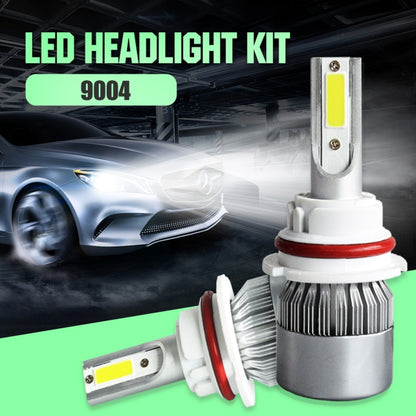 2 PCS C9 9004 18W 1800LM 6000K Waterproof IP68 Car Auto LED Headlight with 2 COB LED Lamps, DC 9-36V(White Light) - LED Headlamps by buy2fix | Online Shopping UK | buy2fix