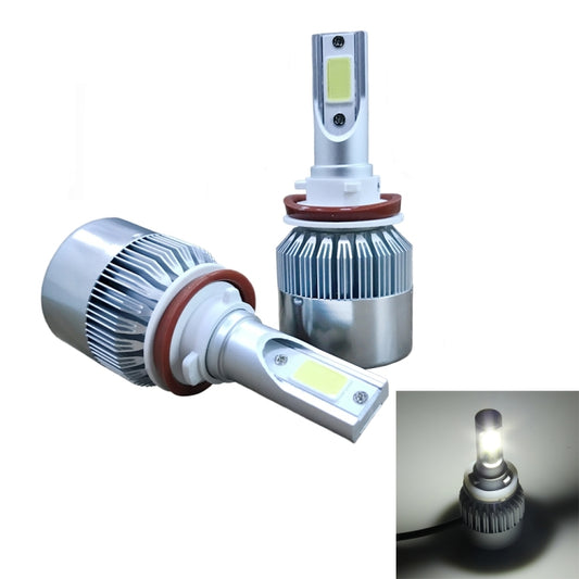 2 PCS C9 H8/H11 18W 1800LM 6000K Waterproof IP68 Car Auto LED Headlight with 2 COB LED Lamps, DC 9-36V(White Light) - LED Headlamps by buy2fix | Online Shopping UK | buy2fix