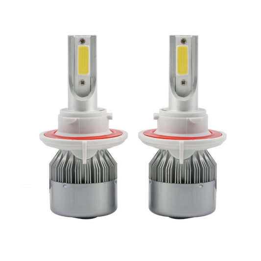 2pcs H13 18W 1800LM 6000K Waterproof IP68 Car Auto LED Headlight with 2 COB LED Lamps, DC 9-36V(White Light) by buy2fix