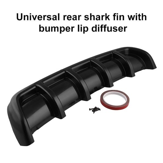 Universal Car Rear Bumper Lip Diffuser 6 Shark Fin Style Black ABS, Size: 67cm by buy2fix
