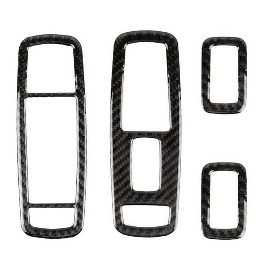 4 PCS Car Window Lift Switch Panel Carbon Fiber Decorative Sticker for Jeep Grand Cherokee 2011-2018 by buy2fix