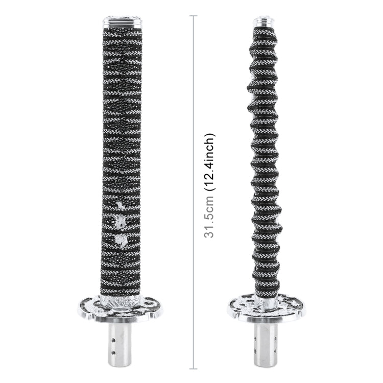 Universal Samurai Shape Manual or Automatic Gear Shift Knob, Length: 31.5cm (Silver) by buy2fix