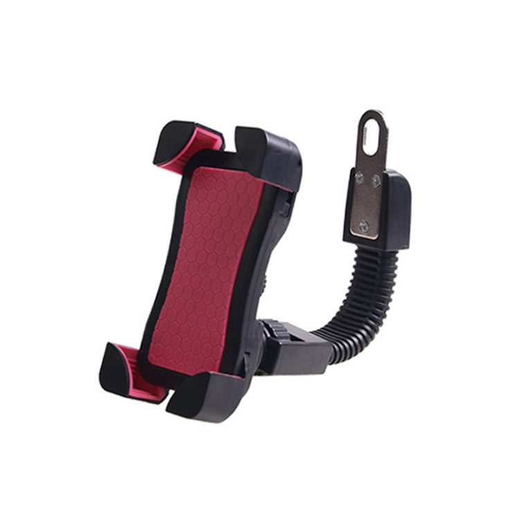 Universal 360 Degrees Free Rotation ABS Motorcycle Phone Bracket Mountain Bike Navigation Bracket GPS/Mobile Holder for 3.5-6.5 inch Mobile Phone(Rose Red) - Holder by buy2fix | Online Shopping UK | buy2fix