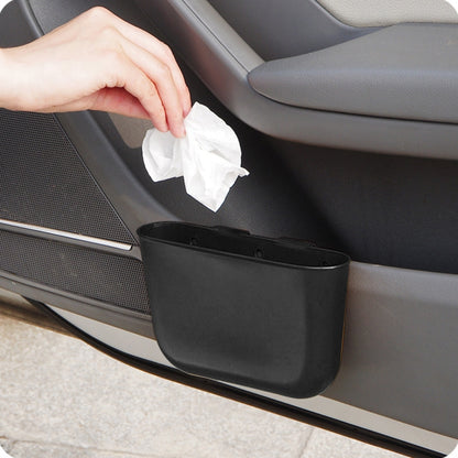 Car Cup Holder Garbage Can Portable Vehicle Trash Can Bin Rubbish Bin Organizer Car-mounted Trash Car Storage Box(Black) by buy2fix