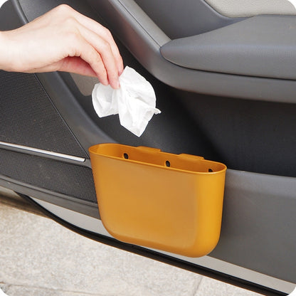 Car Cup Holder Garbage Can Portable Vehicle Trash Can Bin Rubbish Bin Organizer Car-mounted Trash Car Storage Box(Black) by buy2fix