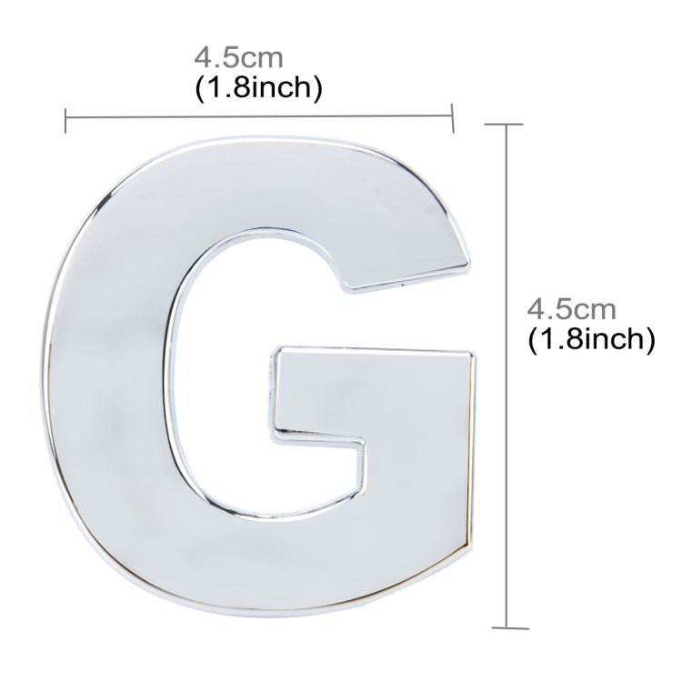 Car Vehicle Badge Emblem 3D English Letter G Self-adhesive Sticker Decal, Size: 4.5*4.5*0.5cm - 3D Metal Sticker by buy2fix | Online Shopping UK | buy2fix