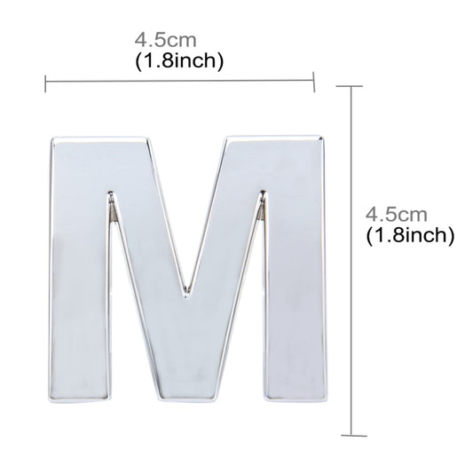 Car Vehicle Badge Emblem 3D English Letter M Self-adhesive Sticker Decal, Size: 4.5*4.5*0.5cm by buy2fix
