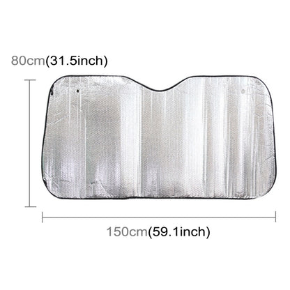 Silver Aluminum Foil Sun Shade Car Windshield Visor Cover Block Front Window Sunshade UV Protect, Size: 150 x 80cm - Aluminum Film PEVA by buy2fix | Online Shopping UK | buy2fix