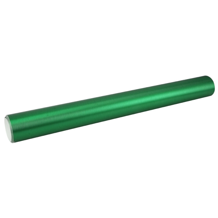 1.52 * 0.5m Waterproof PVC Wire Drawing Brushed Chrome Vinyl Wrap Car Sticker Automobile Ice Film Stickers Car Styling Matte Brushed Car Wrap Vinyl Film (Green) - Auto Film by buy2fix | Online Shopping UK | buy2fix