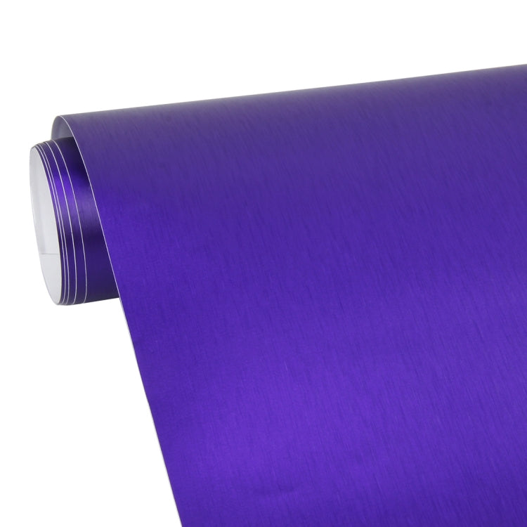 1.52 * 0.5m Waterproof PVC Wire Drawing Brushed Chrome Vinyl Wrap Car Sticker Automobile Ice Film Stickers Car Styling Matte Brushed Car Wrap Vinyl Film (Purple) - Auto Film by buy2fix | Online Shopping UK | buy2fix