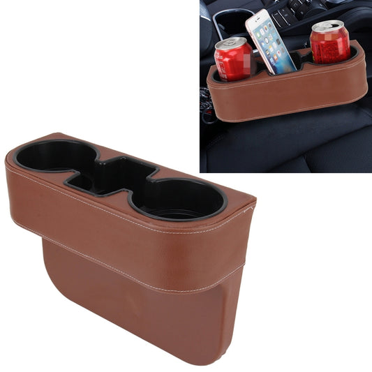 Car Seat Crevice Storage Box Cup Drink Holder Auto Pocket Stowing Tidying for Phone Pad Card Coin Case Car Accessories(Brown) by buy2fix