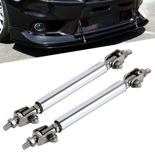 2 STÜCKE Automodifikation Groß Umgeben Von Der Stange Teleskophebel Vordere Und Hintere Stangen Feste Vorderlippe Hintere Schaufel Einstellbare Kleine Stange, Länge: 20 cm (Silber)
