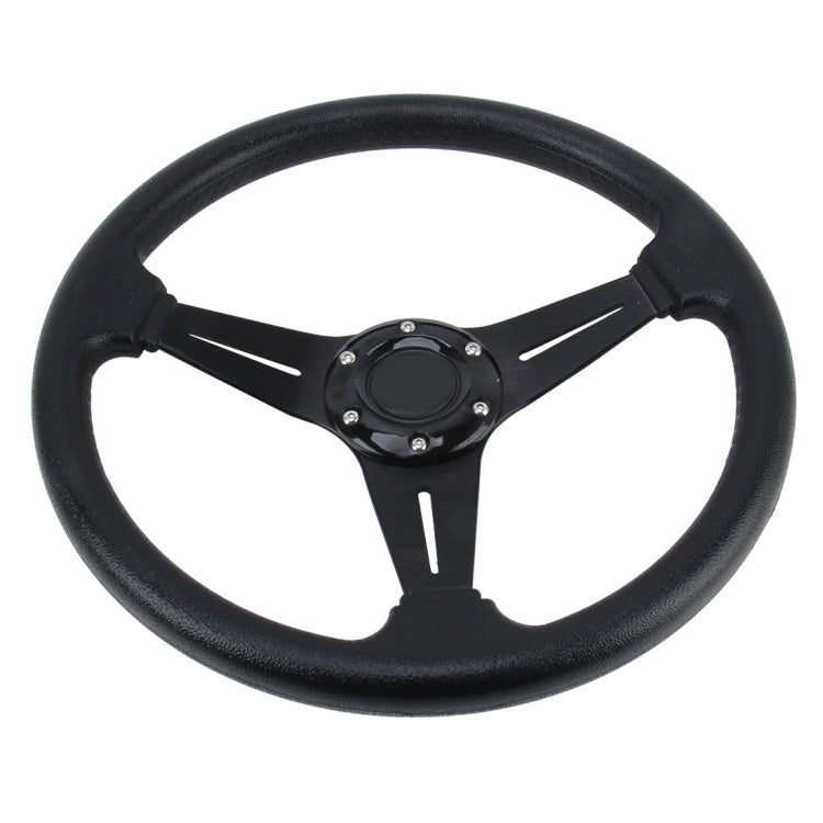 35cm PU Racing Sport Hand Wheel Car Modified Steering Wheel(Black) by buy2fix