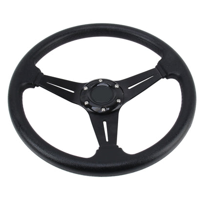 35cm PU Racing Sport Hand Wheel Car Modified Steering Wheel(Black) by buy2fix