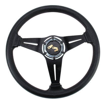 35cm PU Racing Sport Hand Wheel Car Modified Steering Wheel(Black) by buy2fix