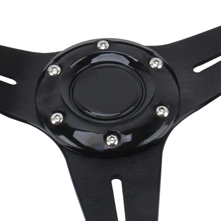 35cm PU Racing Sport Hand Wheel Car Modified Steering Wheel(Black) by buy2fix