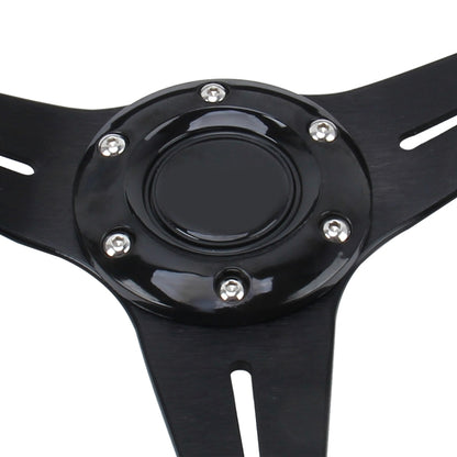 35cm PU Racing Sport Hand Wheel Car Modified Steering Wheel(Black) by buy2fix