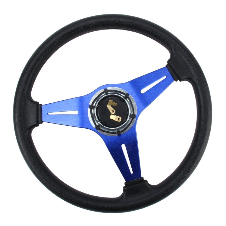 35cm PU Racing Sport Hand Wheel Car Modified Steering Wheel(Blue) by buy2fix