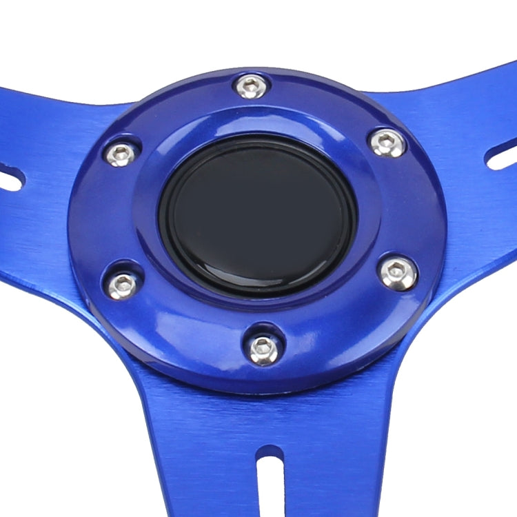 35cm PU Racing Sport Hand Wheel Car Modified Steering Wheel(Blue) by buy2fix