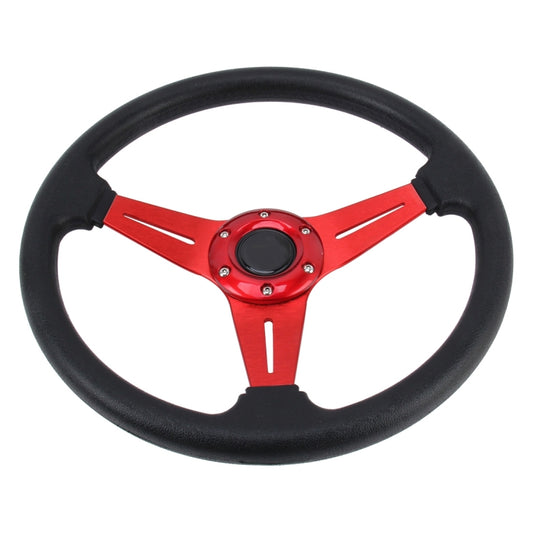35cm PU Racing Sport Hand Wheel Car Modified Steering Wheel(Red) by buy2fix