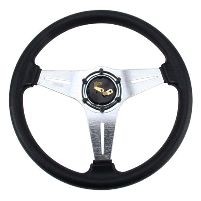 35cm PU Racing Sport Hand Wheel Car Modified Steering Wheel(Silver) by buy2fix