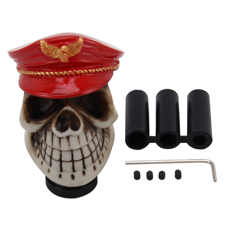 Universal Skull with A Hat Shape Car Gear Shift Knob Modified Car Gear Shift Knob Auto Transmission Shift Lever Knob Resin Gear Knobs - Shift Knob by buy2fix | Online Shopping UK | buy2fix